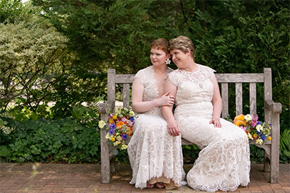 Megan and Amanda at wedding