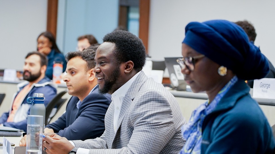 Rice MBA students in a class learning about the path to a consulting career