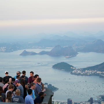 Rice Global Field Experience students overlooking the water scenery