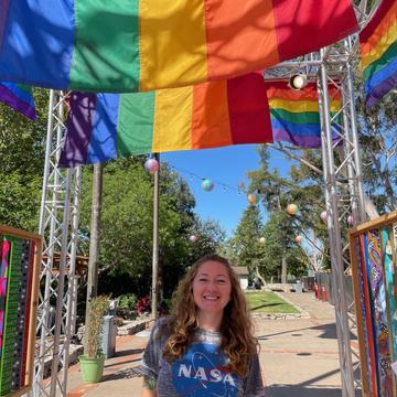 Rachael Sweetman, Rice MBA student at a Pride event