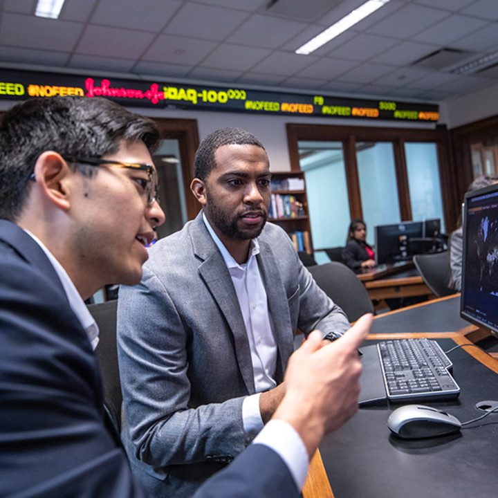 Professional MBA students in the Rice Business Finance Center